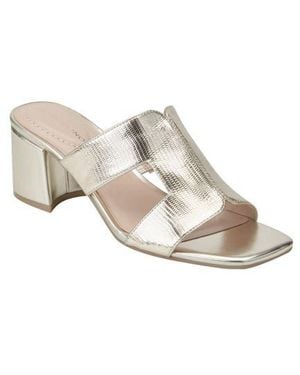 Bandolino Merring Block Heel Metallic Sandal - White