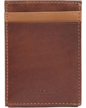 Cole Haan Charles Leather Card Case - Brown