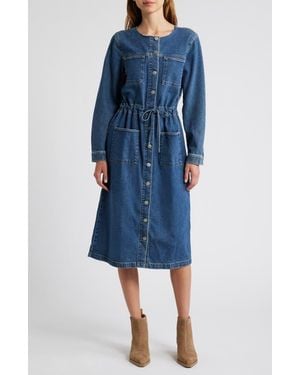 Rails Elysian Long Sleeve Denim Midi Shirtdress - Blue