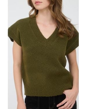 Blu Pepper V-Neck Sweater Vest - Green