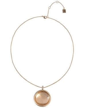 Laundry by Shelli Segal Crystal Round Pendant Necklace - White