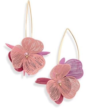 Natasha Couture Petal Drop Earrings - Pink