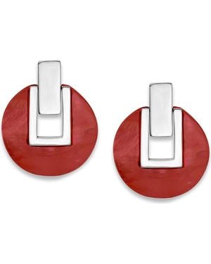 Samuel B. Round Hinge Earrings - Red