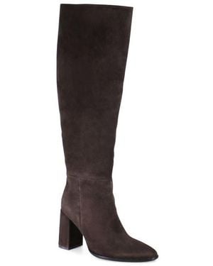Diba True Text Back Leather Knee High Boot - Brown