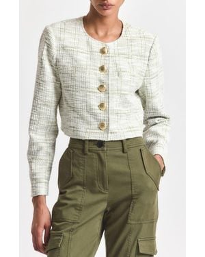 10 Crosby Derek Lam Derek Lam Crosby Juliette Crop Tweed Jacket - Green
