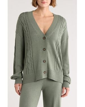 Splendid Emily Cable Cardigan - Green
