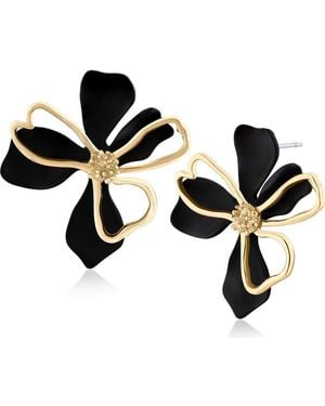 Jardin 3D Double Flower Stud Earrings (Nordstrom Exclusive) - Black