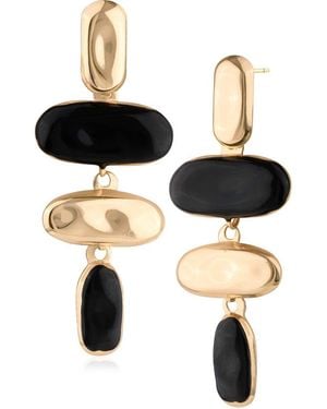 Jardin Sculptural Resin Statement Drop Earrings - Black