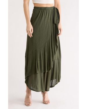 Go Couture Wrap Maxi Skirt - Green