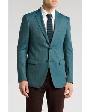 John Varvatos Herringbone Virgin Wool Sport Coat - Blue