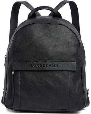 Longchamp Small 3D Leather Backpack - Black