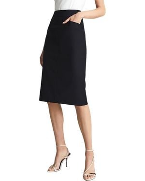 Reiss Haisley Wool Blend Pencil Skirt - Black