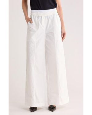 Jonathan Simkhai Olly Double Waistband Wide Leg Pants - White