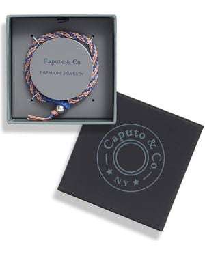 Caputo & Co. Hand Knotted Stripe Macramé Bracelet - Gray