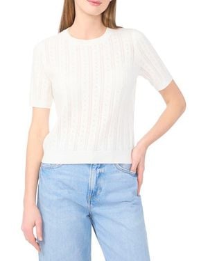 Cece Pointelle Knit Sweater - Blue