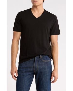 John Varvatos Vaan Mercerized Cotton V-Neck T-Shirt - Black