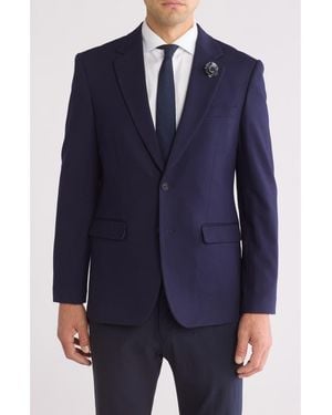 T.R. Premium Slim Fit Knit Blazer - Blue