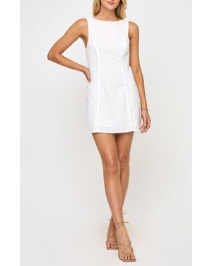 LSPACE Oceanside Linen & Cotton Cover-Up Minidress - White