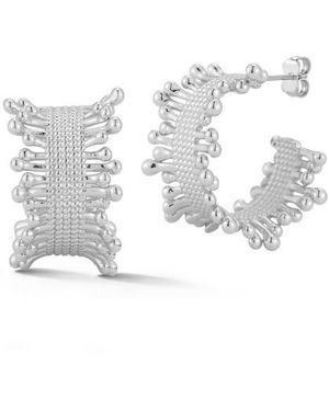 Chloe and Madison Bold Hoop Earrings - White