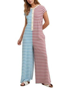 Wishlist Colorblock Wide Leg Jumpsuit - Red