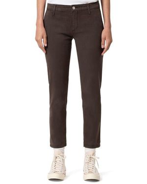 Mavi Stretch-Twill Straight-Leg Ankle Pants - Brown