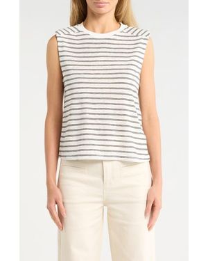 Habitual Shoulder Pad Tank - White