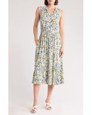 Melrose and Market Sleeveless Ruffle Hem Dress - Green