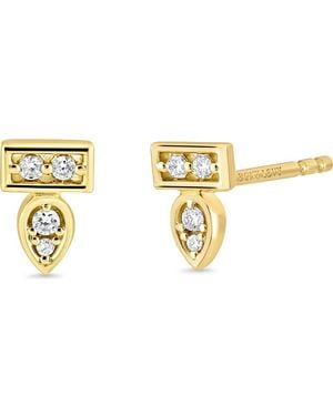 Bony Levy Florentine 18K Diamond Stud Earrings - Metallic