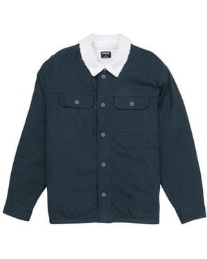 Hurley Industry Faux Shearling Lined Canvas Jacket - Blue