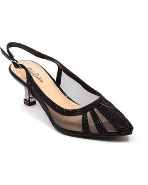 Lady Couture Macy Mesh Rhinestone Slingback Pump - Black