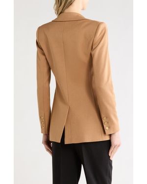 Alice + Olivia Breann Stripe Long Fitted Blazer - Brown