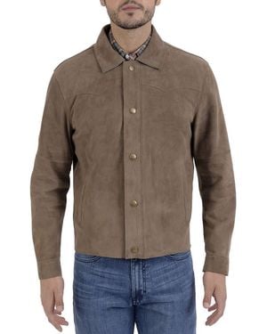 Frye Suede Long Sleeve Shacket - Brown