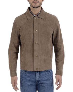 Frye Suede Long Sleeve Shacket - Brown