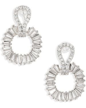 Cara Crystal Drop Earrings - Metallic