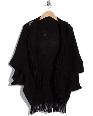 Steve Madden Fringe Swim Cover-Up Topper - Black