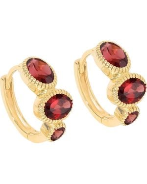 YS GEMS Gemstone Huggie Hoop Earrings - Metallic