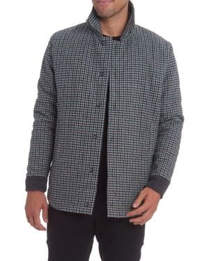 PINOPORTE Quilted Wool Blend Overshirt - Gray