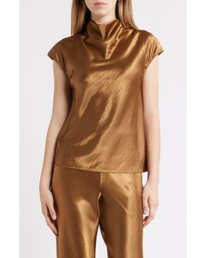 Rails Loretta Bias Cut Satin Top - Brown
