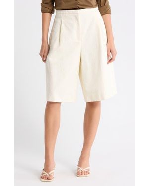 BOSS Tualy Tweed Shorts - Natural