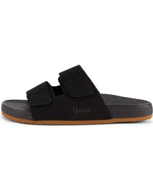 FLOOPI Double Strap Slide Sandal - Black