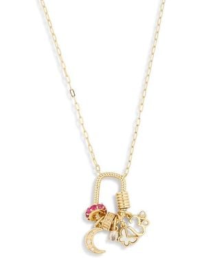 Leith Carabiner Charm Necklace - Metallic
