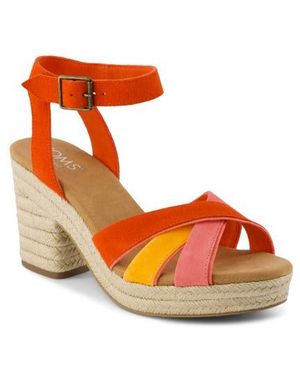 TOMS Majorca Ankle Strap Platform Sandal - Orange