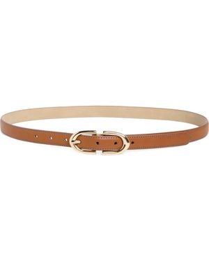 Vince Camuto Stitch Edge Skinny Belt - Brown