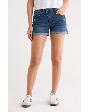 Vigoss Distressed Cuff Shorts - Blue