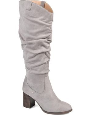 Journee Collection Journee Aneil Ruched Tall Boot - Gray