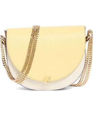 Cole Haan Evie Chain Leather Saddle Bag - Metallic