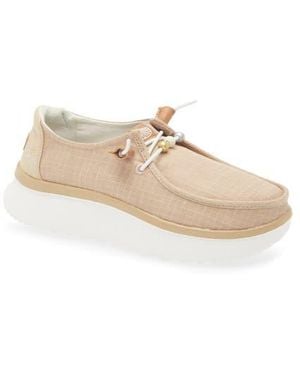 HEYDUDE Wendy Peak Baja Stripe Slip-On Moc Toe Shoe - Natural