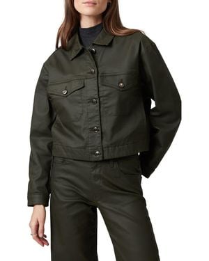 Mavi Maren Coated Crop Denim Jacket - Black