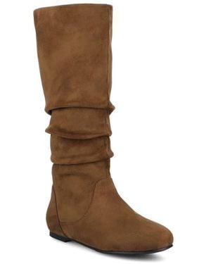Journee Collection Journee Jayne Ruched Tall Boot - Brown