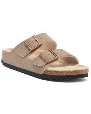 Birkenstock Arizona Genuine Shearling Lined Slide Sandal - Brown
